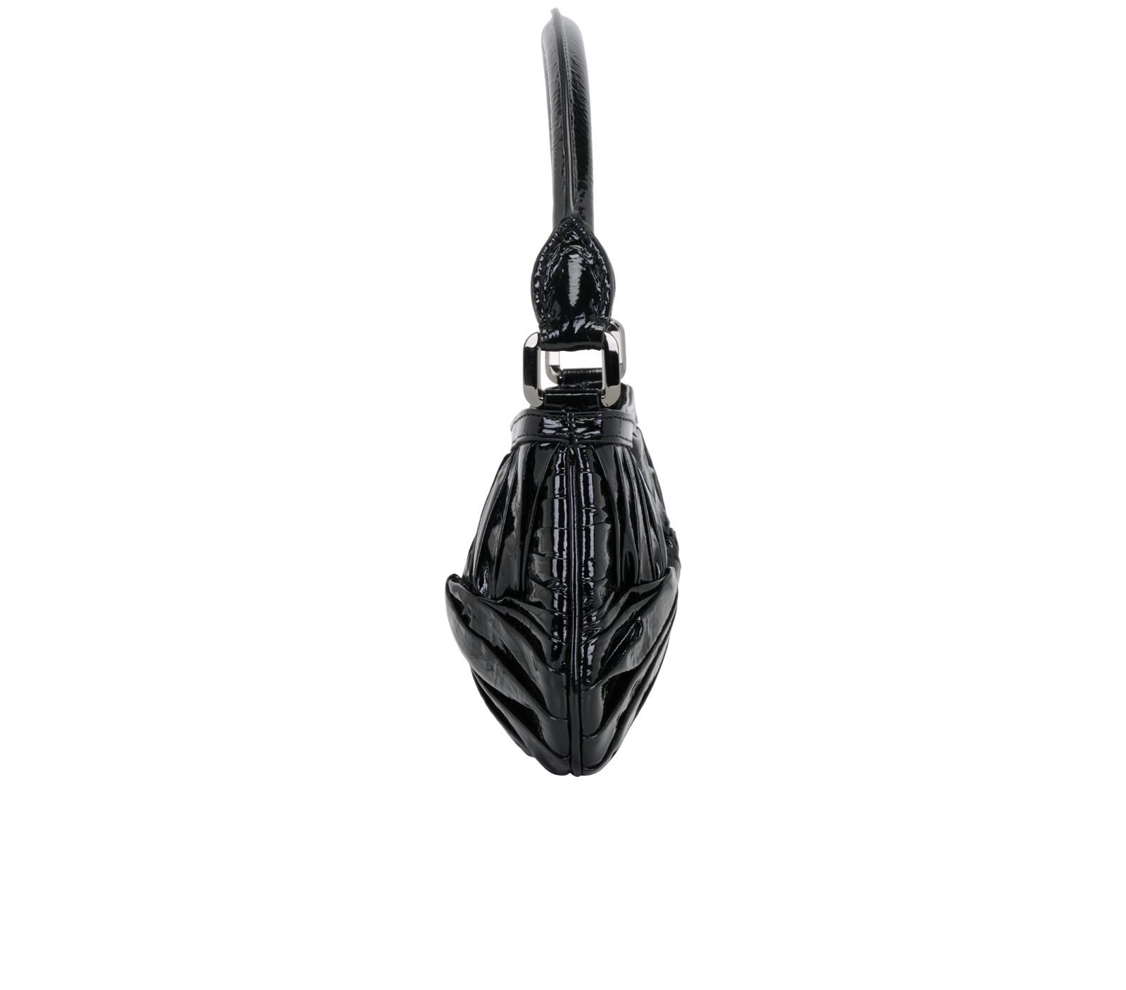Soft Knot Sling, &pound;220, Handbags, Black, Patent Leather, Bottom view